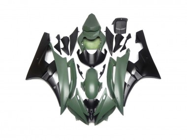 2006-2007 Custom Matte Green and Black R6 Fairings
