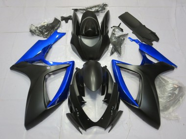 2006-2007 Gloss Blue and Matte Black GSXR 600-750 Fairings