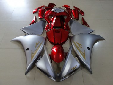 2009-2011 Matte Silver & Gloss Red R1 Fairings