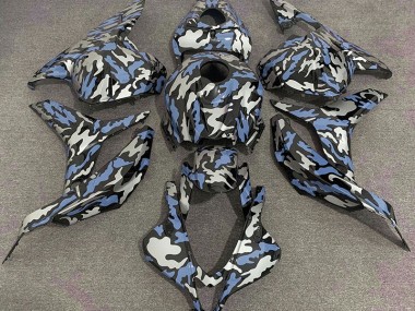 2009-2012 Blue and Silver Camo CBR600RR Fairings
